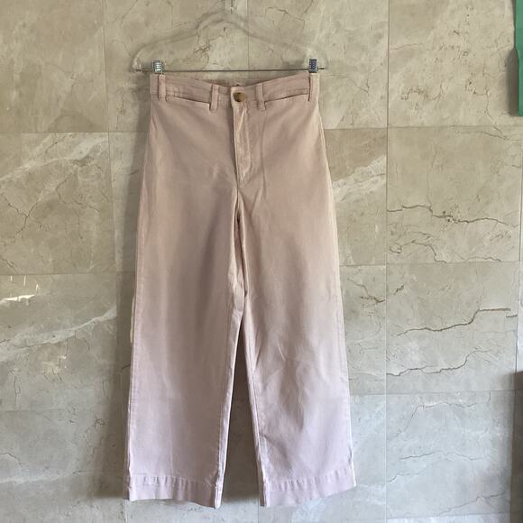 Marine Layer Bridget Crop Pants Size 10 Peach Whip Wide Leg Slim Fit Fall Preppy - Picture 2 of 12